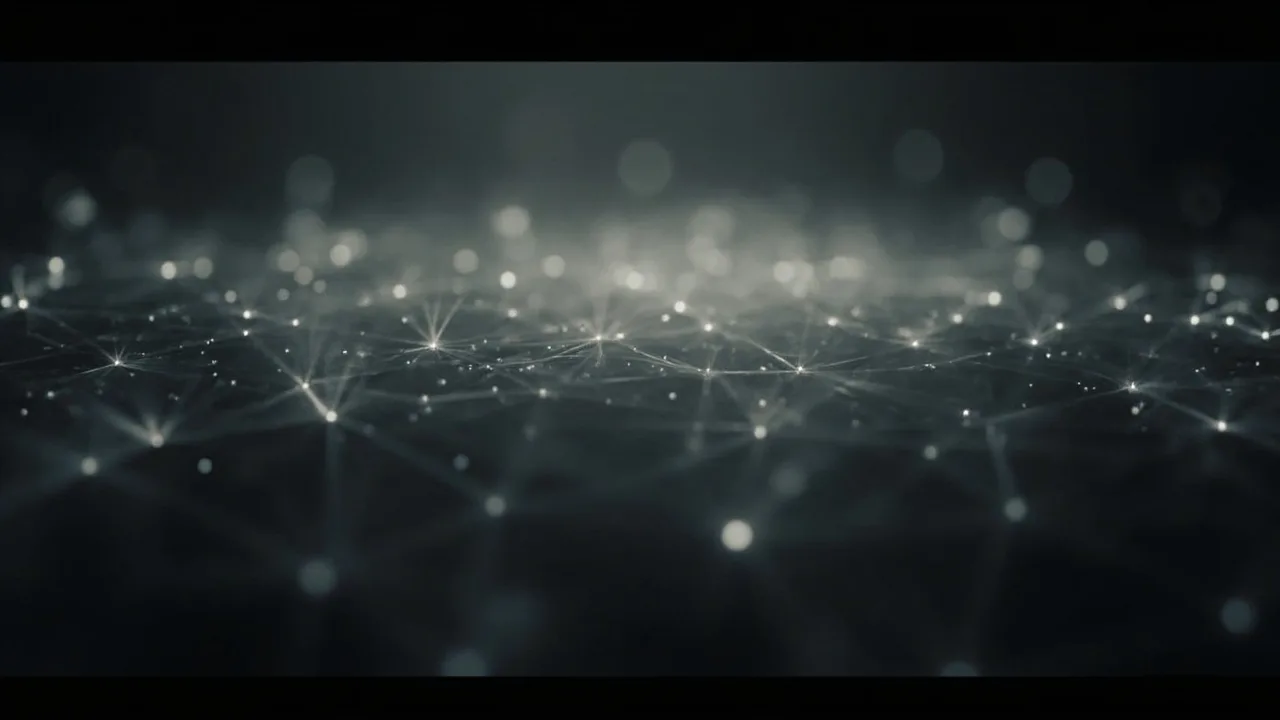 An abstract glowing network of light nodes suggesting global reach.
